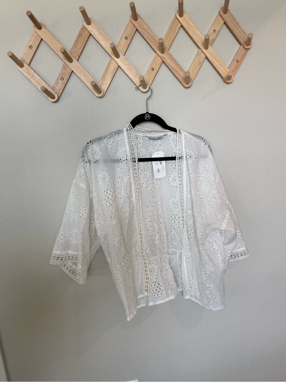 NWT EVEREVE Michael Stars White Eyelet Lace Kimono